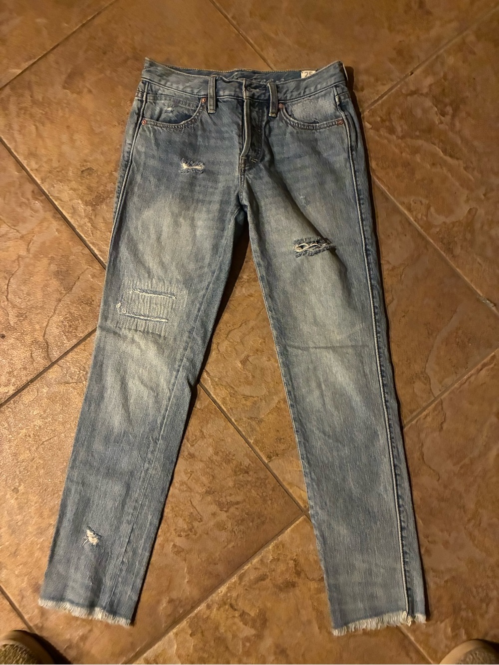 We The Free Light Blue High-Rise Distressed Jeans